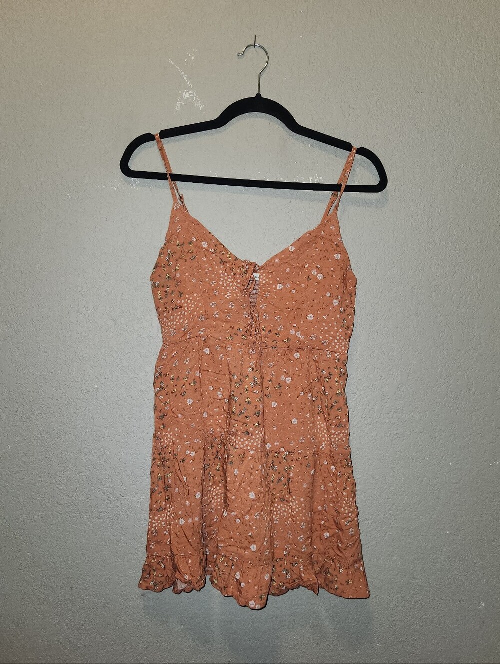 Aeropostale Orang Floral Sleeveless Mini Summer Dress | Small